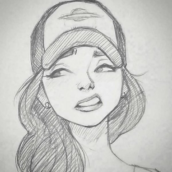 Девушка нарисованная легко