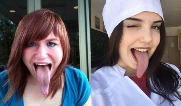 Девушка с языком