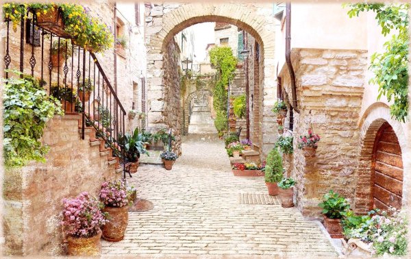 фреска итальянская улочка