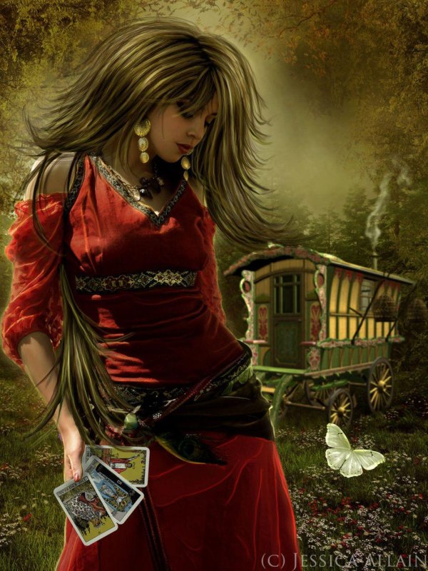 Девушка с картами