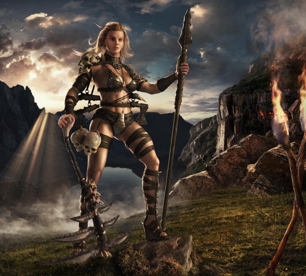 Воин и девушка