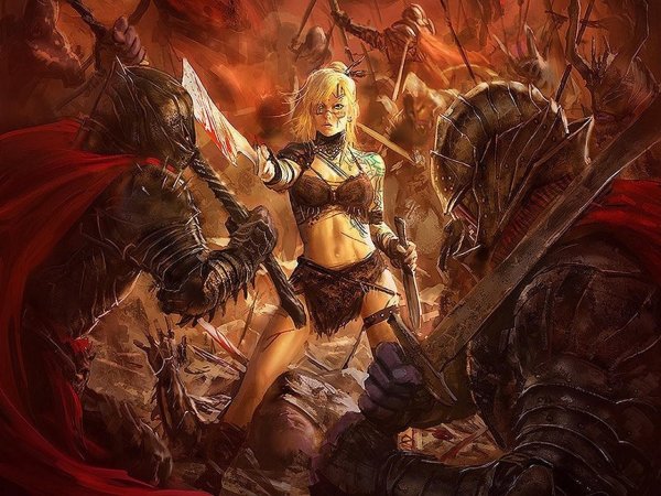 Воин и девушка