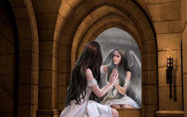 Девушка у зеркала