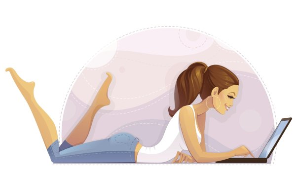 Девушка за компьютером