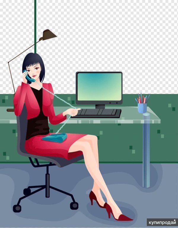 Девушка за компьютером