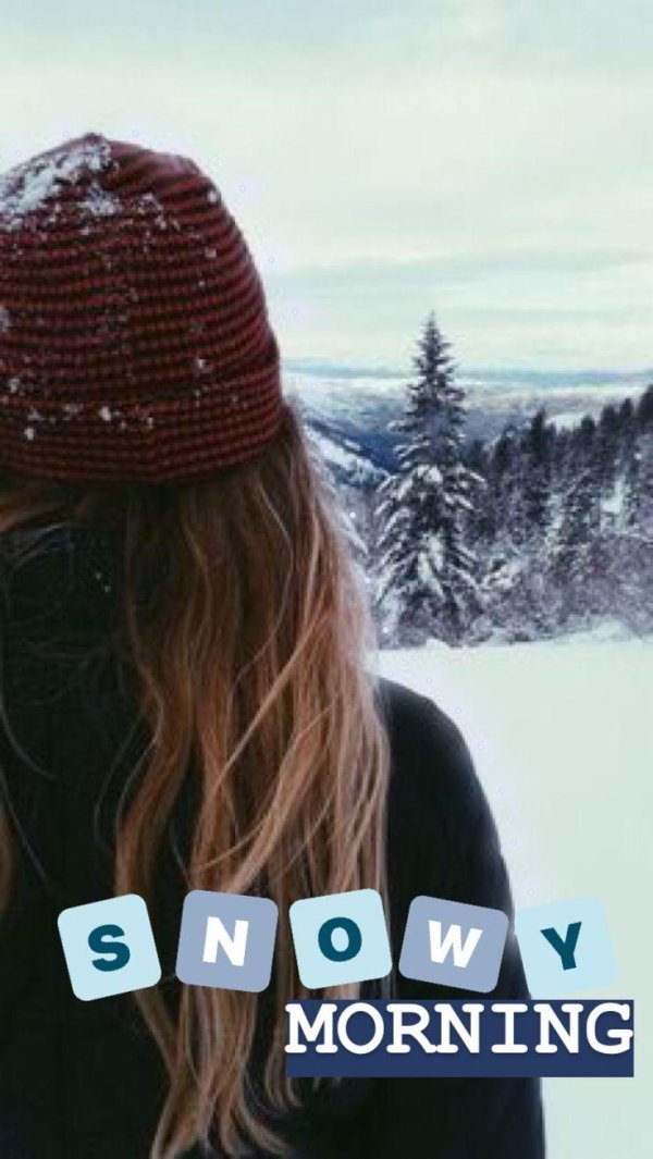 Зима девушка спиной