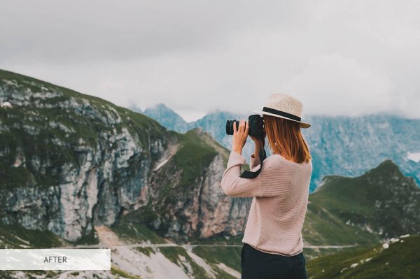 Горы и девушка