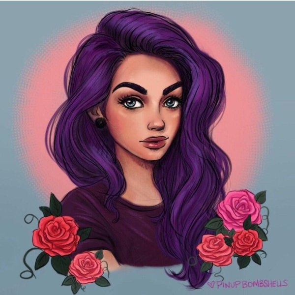 Фиолетовые с девушками