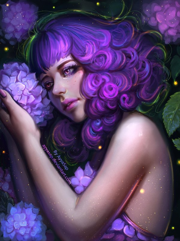 Фиолетовые с девушками