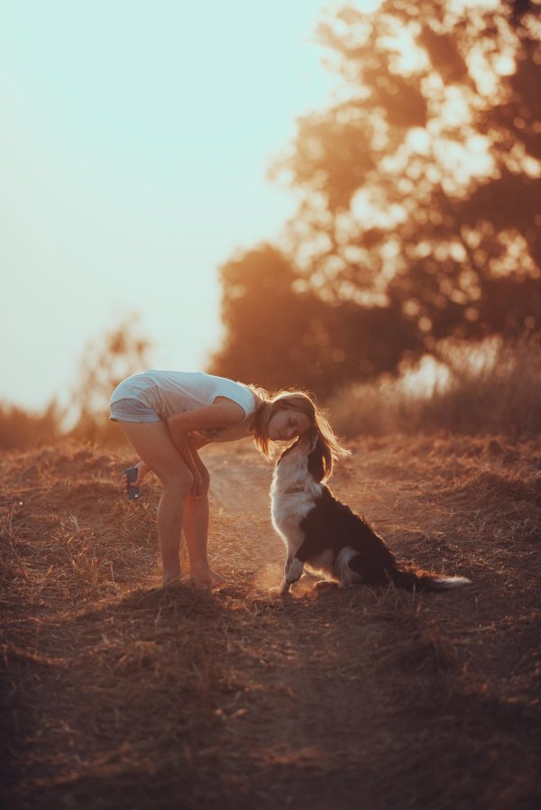 Девушка и собака