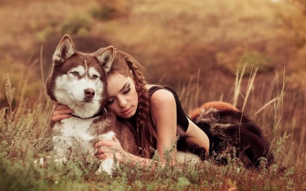 Девушка и собака