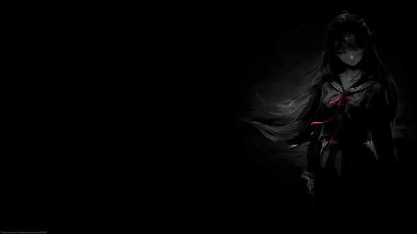 Девушка черным цветом