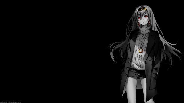 Девушка черным цветом