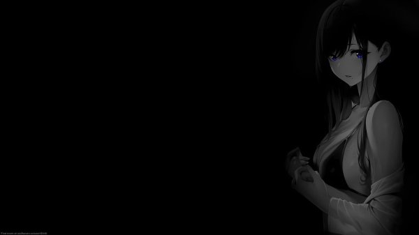 Девушка черным цветом