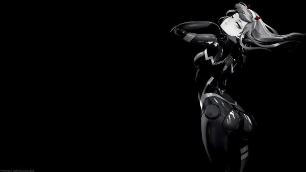 Девушка черным цветом