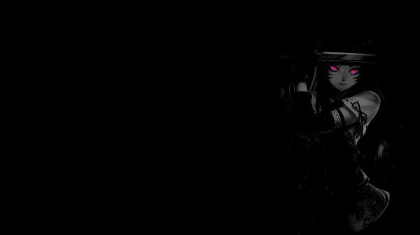 Девушка черным цветом