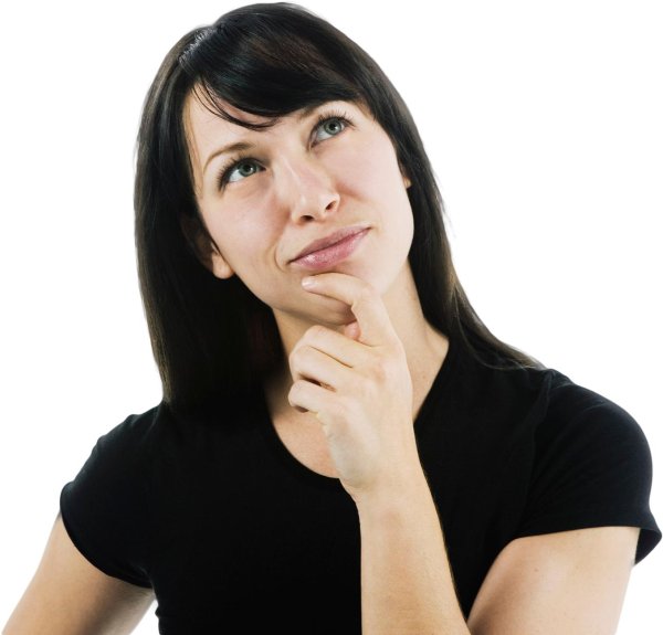 С девушка думает