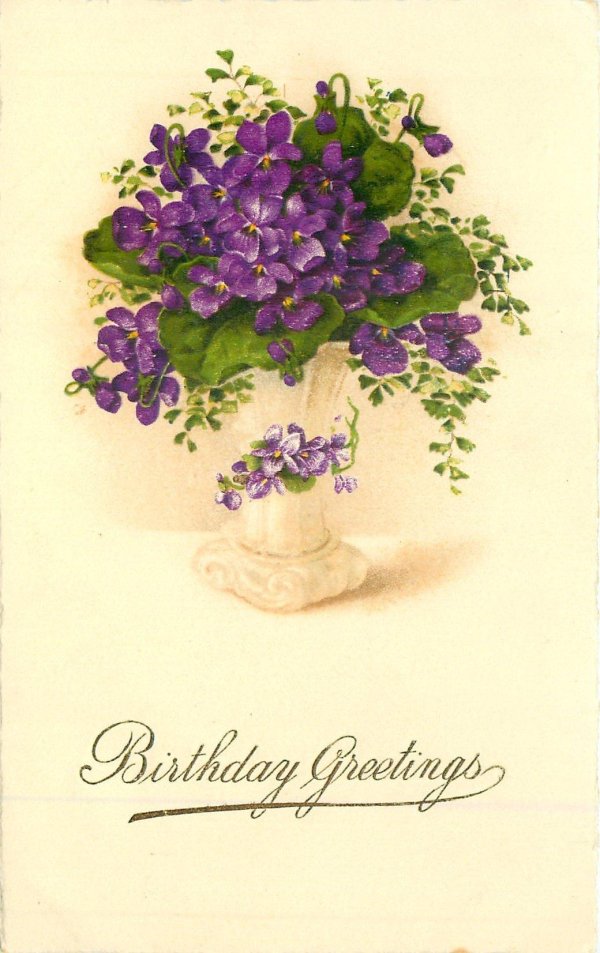 винтажная открытка с днем рождения