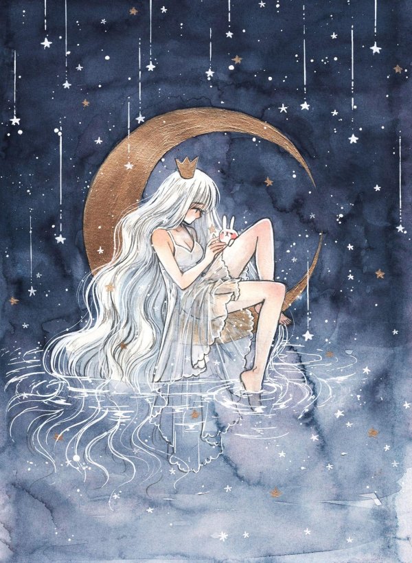 Девушка на месяце