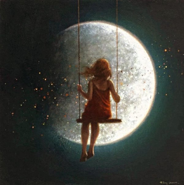 Девушка на месяце