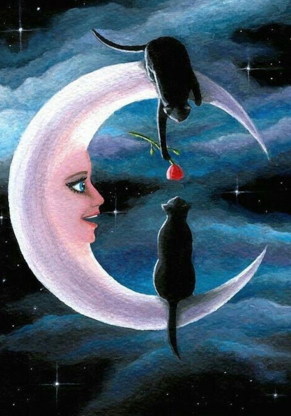 Девушка на месяце