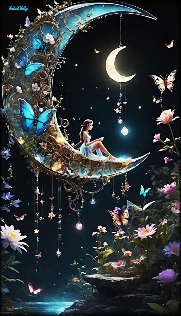 Девушка на месяце