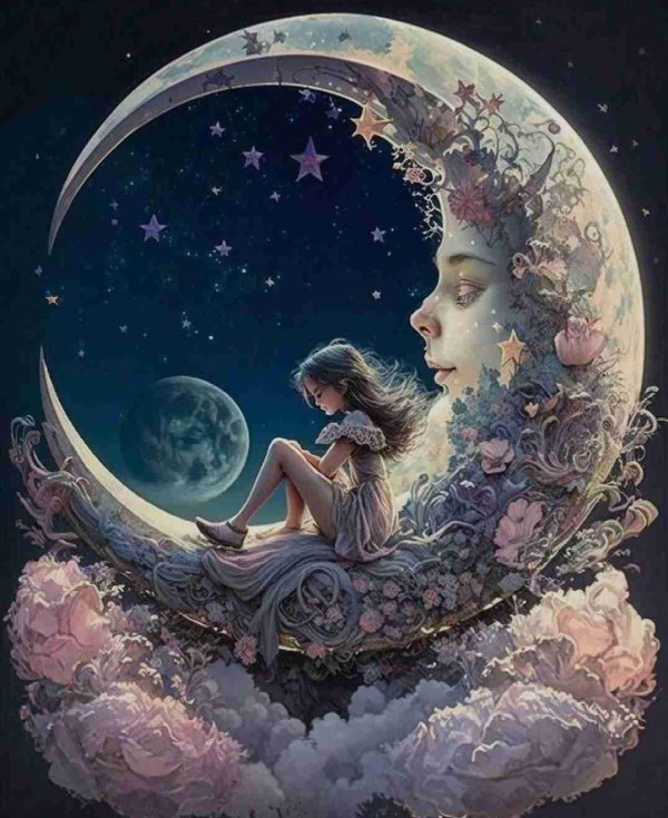Девушка на месяце