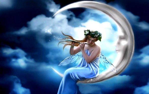 Девушка на месяце