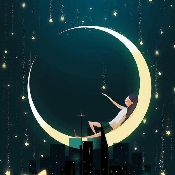 Девушка на месяце