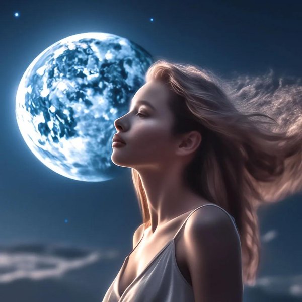 Девушка на месяце