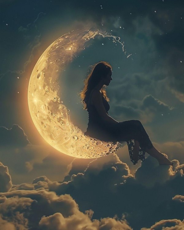 Девушка на месяце