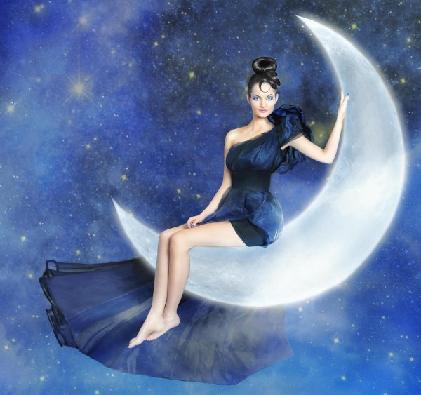 Девушка на месяце