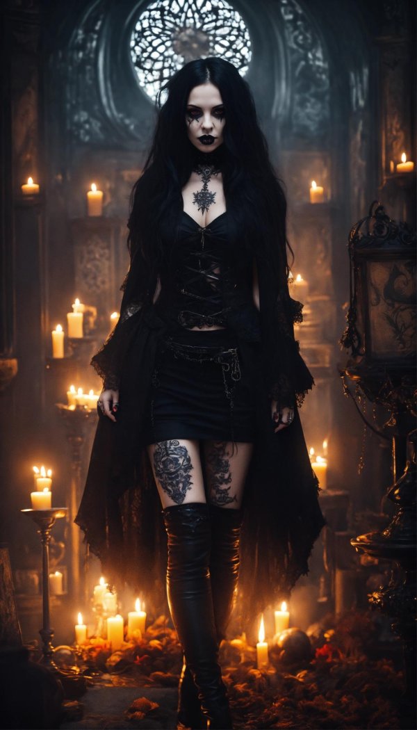 С девушками готика