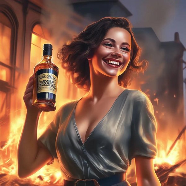 Девушка с бутылкой