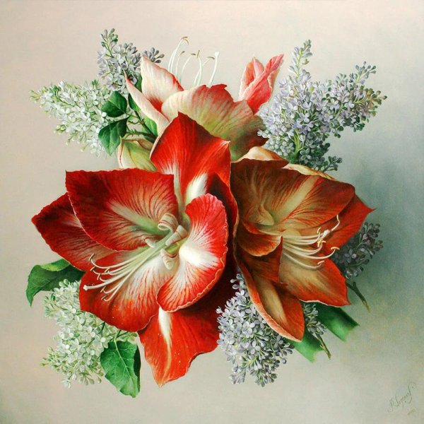 цветок живопись