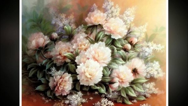 пионы картина маслом