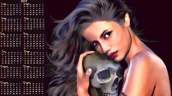 Девушка и череп