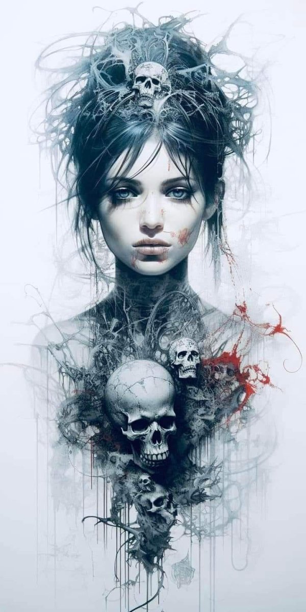 Девушка и череп