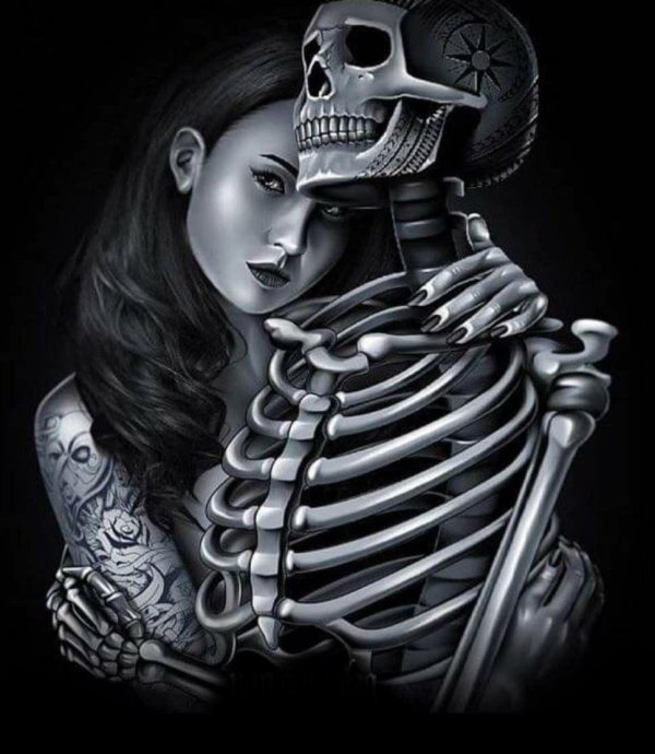 Девушка и череп