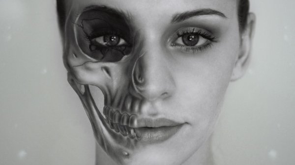 Девушка и череп