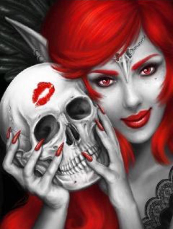 Девушка и череп