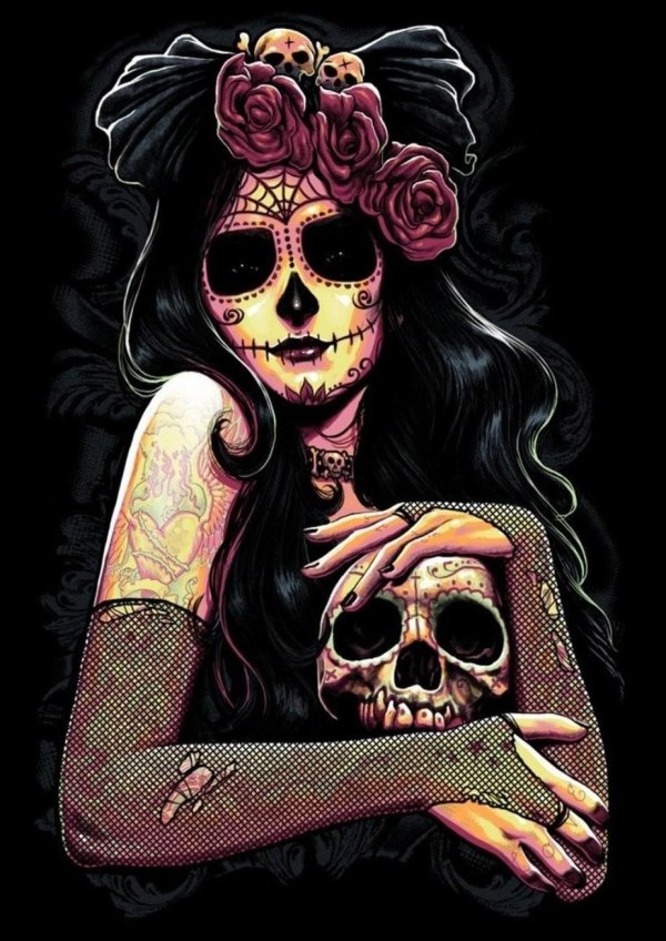 Девушка и череп