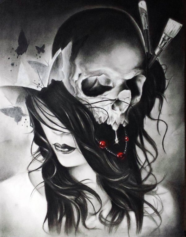 Девушка и череп