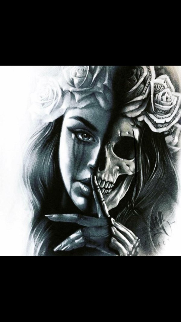 Девушка и череп