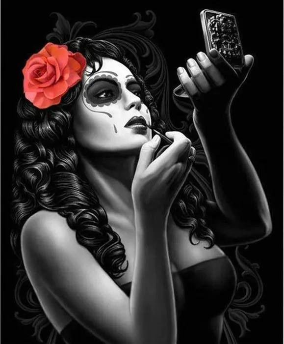 Девушка и череп