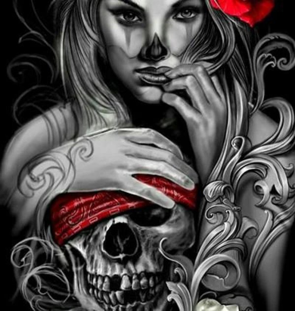Девушка и череп