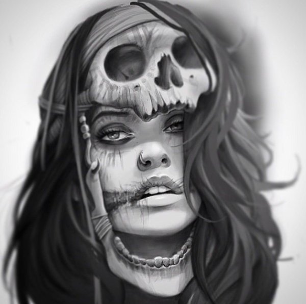 Девушка и череп