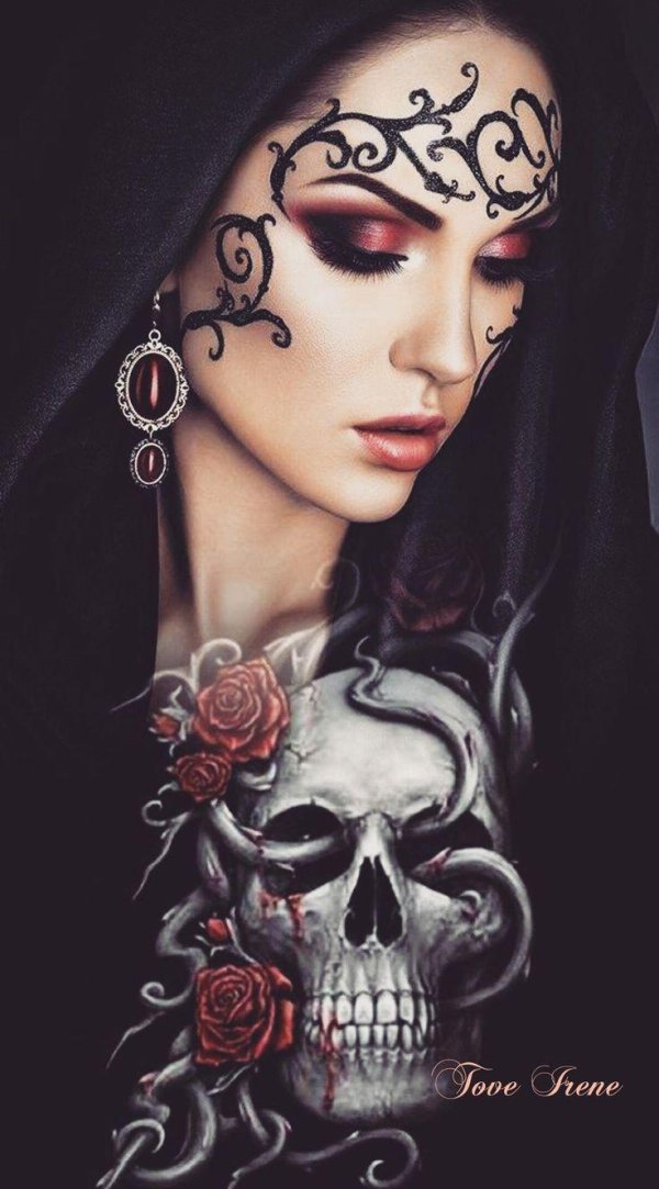 Девушка и череп