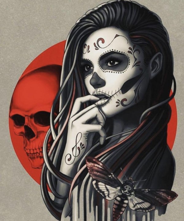 Девушка и череп