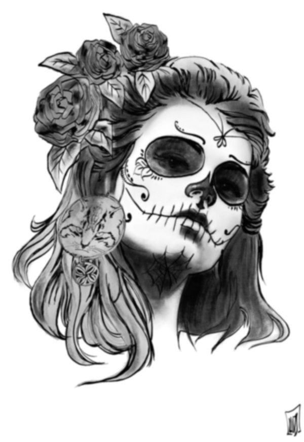 Девушка и череп